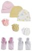 Boys or Girls Caps, Booties and Mittens (Pack of 8)