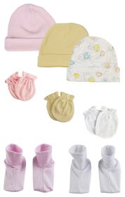 Boys or Girls Caps, Booties and Mittens (Pack of 8)