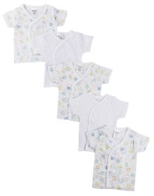 Toddler Clothing > White Side Snap Short Sleeve Shirt - 5 Pack
