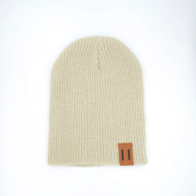 Beige Baby Long Knit Hat