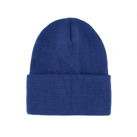 Blue Warm Solid Color Knitted Beanies Hat for Boys Girls