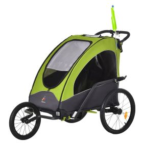 Child Bike Trailer 3 In1 | Foldable Baby Trailer Transport Carrier | Shock Absorber System Rubber Tires Adjustable Handlebar