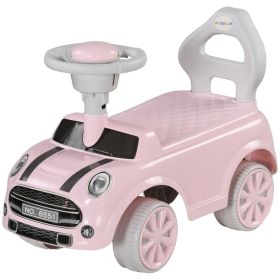 Foot to Floor Toddler Ride on Toy, Sliding Car w/ Horn, No Tip Anti-Over-Backwards System for 18-36 Months, Pink