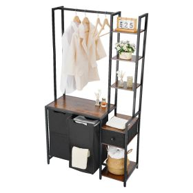 VEVOR 3 Tiers Laundry Sorter with Rack, Tall Laundry Hamper with Shelves and Drawers