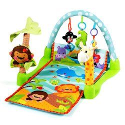 4-in-1 Baby Play Gym Mat with 3 Hanging Educational Toys