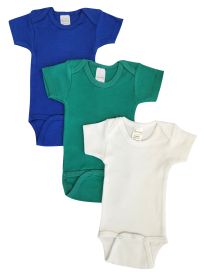 Unisex Baby 3 Pc Onesies (Color: Blue/Green/, size: Newborn)