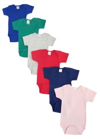 Baby Girl 6 Pc Onesies (Color: Blue/Green/Grey/Red/Navy/Pink, size: Newborn)