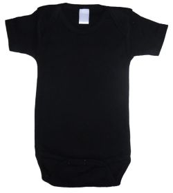 Black Interlock Short Sleeve Onesies (Color: BLACK, size: large)