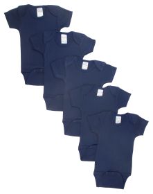 Navy Bodysuit Onesies (Pack of 5) (Color: navy, size: large)