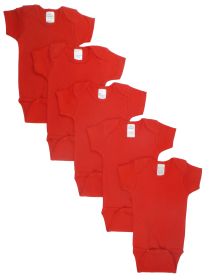 Red Bodysuit Onesies (Pack of 5) (Color: Red, size: large)