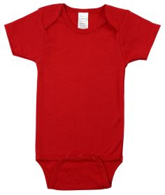 Red Interlock Short Sleeve Bodysuit Onesie (Color: Red, size: large)