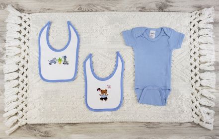 3 Pc Layette Baby Clothes Set (Color: Blue, size: medium)