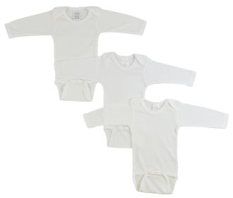 Long Sleeve White Onesie 3 Pack (Color: White, size: medium)