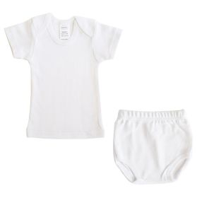 White Interlock T- Shirt & Undie Set (Color: White, size: small)