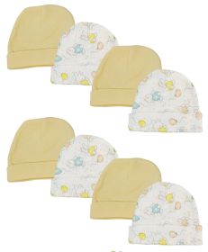 Baby Boy & Baby Girl, Unisex Infant Caps (Pack of 8) (Color: White, size: Newborn)