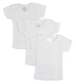 White Short Sleeve Lap Tee (Color: White, size: large)