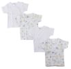 White Side Snap Short Sleeve Shirt - 4 Pack
