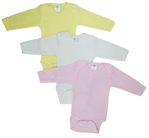 Boys Pastel Long Sleeve Onesie (Color: Pink/Yellow/White, size: large)