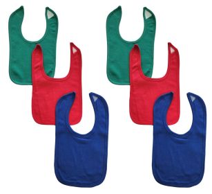 6 Baby Bibs (Color: Green/Red/Blue, size: One size)