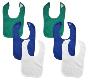 6 Baby Bibs (Color: Green/Blue/White, size: One size)