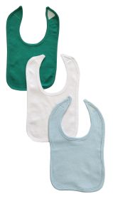 3 Baby Bibs (Color: Green/White/Blue, size: One size)