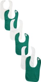 4 Baby Bibs (Color: Green/White, size: One size)