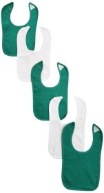 2 Baby Bibs (Color: Green/White/1023, size: One size)