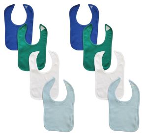 8 Baby Bibs (Color: Blue/Green/White, size: One size)