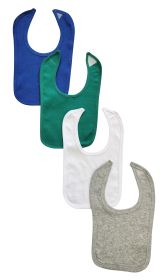 4 Baby Bibs (Color: Blue/Green/White/Grey, size: One size)