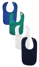 4 Baby Bibs (Color: Blue/Green/White/Navy, size: One size)