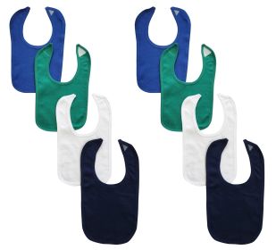 8 Baby Bibs (Color: Blue/Green/White/Navy, size: One size)