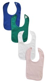 4 Baby Bibs (Color: Blue/Green/White/Pink, size: One size)