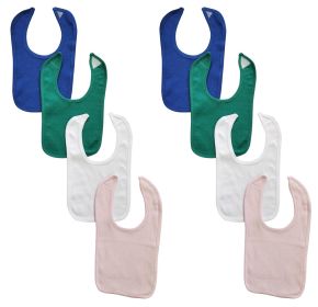 8 Baby Bibs (Color: Blue/Green/White/Pink, size: One size)