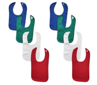 8 Baby Bibs (Color: Blue/Green/White/Red, size: One size)