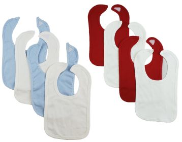 8 Baby Bibs (Color: Blue/White, size: One size)