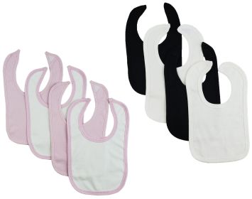 8 Baby Bibs (Color: Pink/White/Black, size: One size)