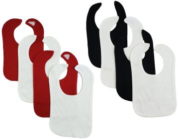 8 Baby Bibs (Color: Red/White/Black, size: One size)
