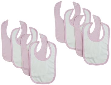 8 Baby Bibs (Color: Pink/White, size: One size)