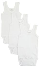 Unisex White Tank Top Onesie (Color: White, size: large)