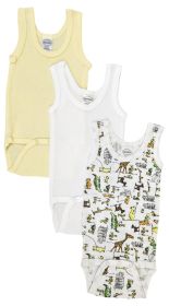 Unisex Baby 3 Pc Onesies and Tank Tops (Color: White, size: Newborn)