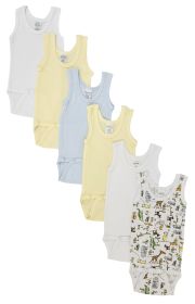 Baby Boy 6 Pc Onesies and Tank Tops (Color: White, size: Newborn)