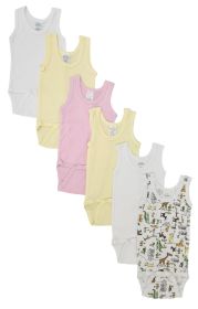Baby Girl 6 Pc Onesies and Tank Tops (Color: White, size: Newborn)