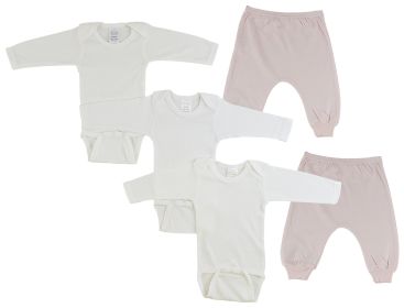 Infant Long Sleeve Onesies and Joggers (Color: Pink/Pink, size: medium)