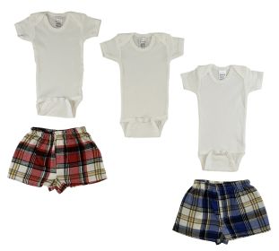 Infant Boys Onesies and Boxer Shorts (Color: White, size: small)