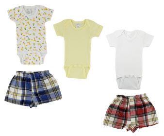 Infant Boys Onesies and Boxer Shorts (Color: White/Yellow, size: small)