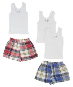 Boy Infant Tank Tops and Boxer Shorts (Color: White, size: small)