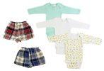 Infant Boys Long Sleeve Onesies and Boxer Shorts