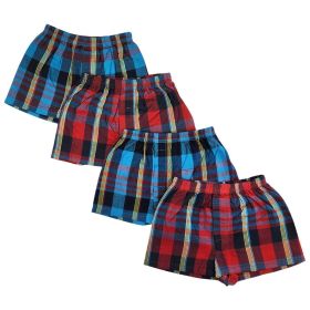 Boys Infant Boxer Shorts - 4 pc Set (Color: Blue/Red, size: 4T)