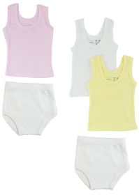 Girls Tank Tops and Training Pants (Color: White/Pink, size: medium)