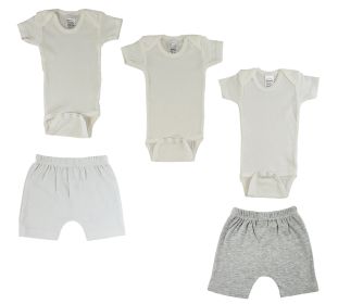 Infant Onesies and Shorts (Color: White/Grey, size: Newborn)